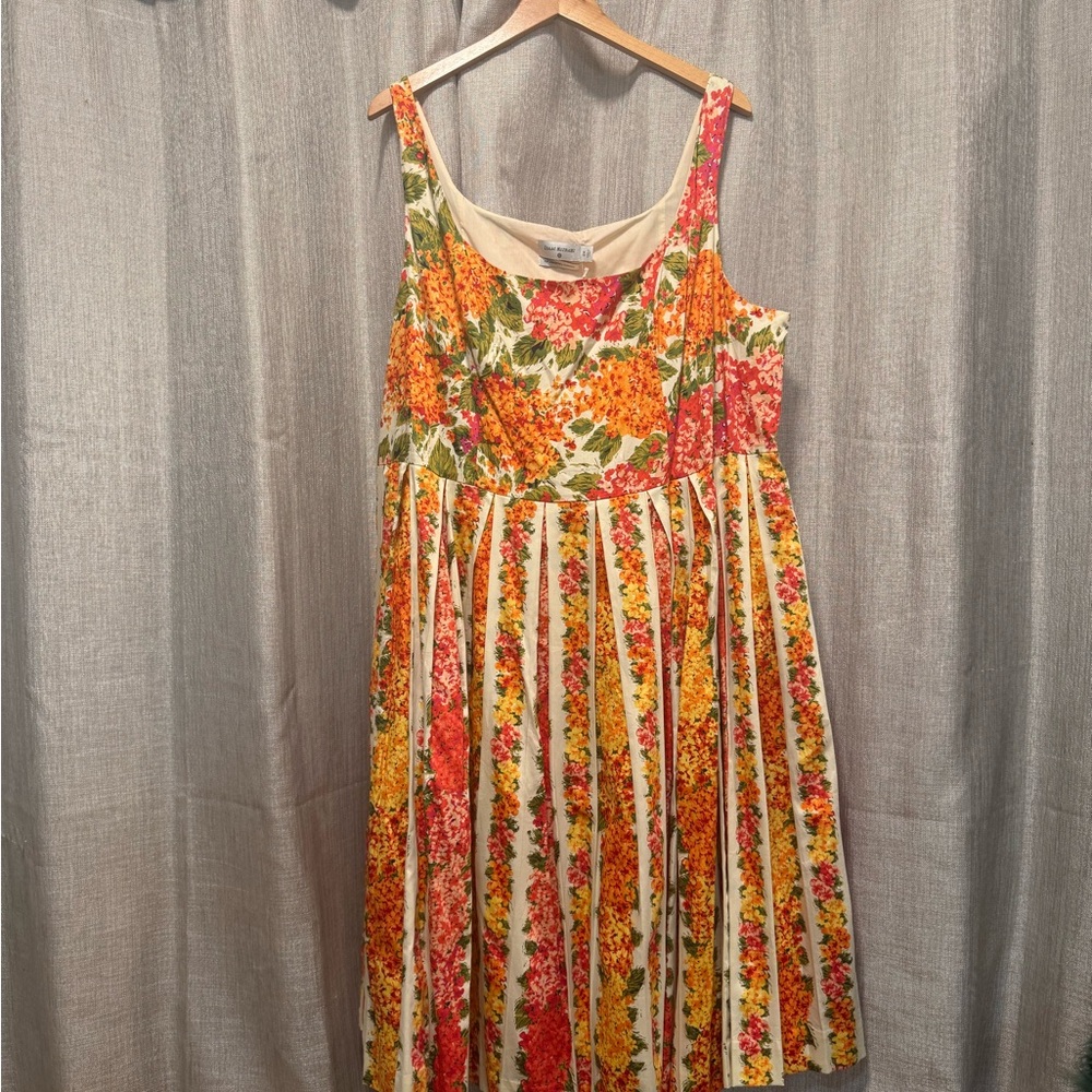 Isaac Mizrahi Floral Midi Dress - Red, Yellow, Green - Picture 2 of 9